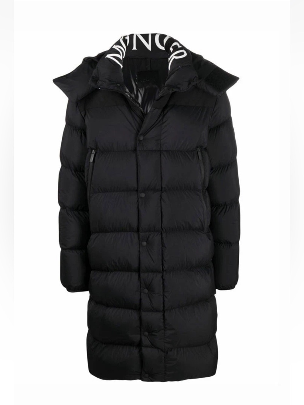 Moncler Hanss Long Hooded Down Puffer Coat Black Size 4